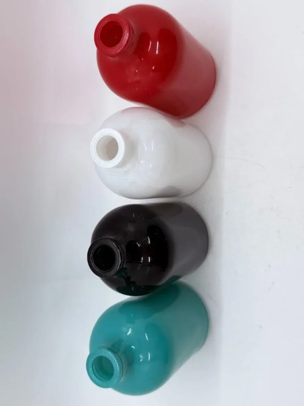 Set of 4 Colorful Glass Small Bud Vase Weed Pot Jars